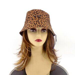 Steve Madden Bucket Hat Leopard Print One Size Tan Leopard Print